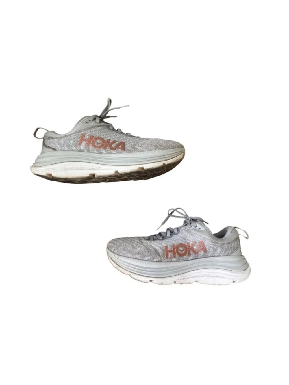 Hoka One One Womens Gaviota 5 Running Shoes Gray Peach Logo Size 10B Running